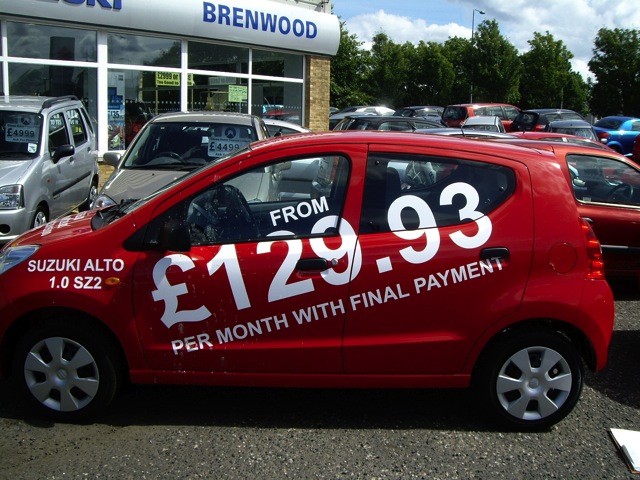 Car Price - printed lettering